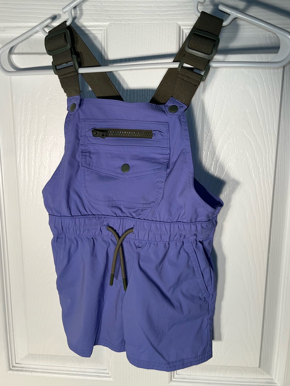 Kids Girl’s Bass Pro Shops 3T Short Overalls Purple Gray Nylon